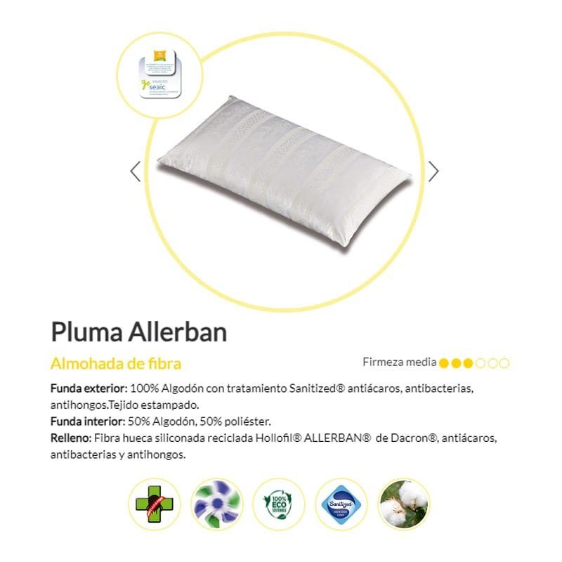 Almohada PLUMA ALLERBAN